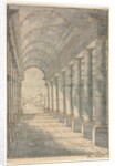 Barrel-vaulted Arcade Rendered in Perspective, 1700s by Francessco Battaglioli
