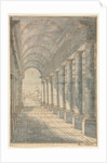 Barrel-vaulted Arcade Rendered in Perspective, 1700s by Francessco Battaglioli