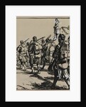 Bataille des frontières: groupe des soldats britanniques, 1914 by Auguste Louis Lepère