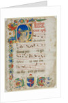 Bifolium Excised from an Antiphonary: Initial D[ominus Iesus]?, c. 1425-1450 by Unknown