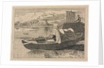 Boats on a River, Windmill in Distance, 1809 by Cornelius Varley