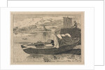 Boats on a River, Windmill in Distance, 1809 by Cornelius Varley