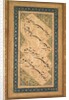 Calligraphy from a Ghazal of Badr al-Din Hilali Jaghata?i, c. 1550 by Faqir Ali