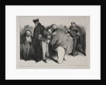 Caricature, plate 439: We are all honest men, so let us embrace and be done with it, 1834 by Honoré Daumier; Aubert