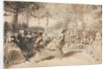 Costumed Dancers Performing in a Garden Tavern, 1756 by Augustin de Saint-Aubin