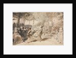 Costumed Dancers Performing in a Garden Tavern, 1756 by Augustin de Saint-Aubin