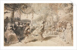 Costumed Dancers Performing in a Garden Tavern, 1756 by Augustin de Saint-Aubin
