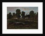 Cottages Near Larchant, not dated by Théodore Rousseau (imitator of)
