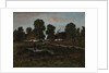 Cottages Near Larchant, not dated by Théodore Rousseau (imitator of)