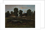 Cottages Near Larchant, not dated by Théodore Rousseau (imitator of)