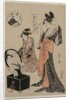 Courtesan Before a Mirror Adjusting Her Hairpins (from the series A New Series of the Six…, mid 17 by Ch?bunsai Eishi