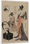 Courtesan Before a Mirror Adjusting Her Hairpins (from the series A New Series of the Six…, mid 17 by Ch?bunsai Eishi