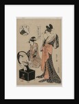 Courtesan Before a Mirror Adjusting Her Hairpins (from the series A New Series of the Six…, mid 17 by Ch?bunsai Eishi