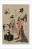 Courtesan Before a Mirror Adjusting Her Hairpins (from the series A New Series of the Six…, mid 17 by Ch?bunsai Eishi