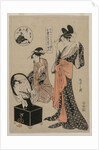 Courtesan Before a Mirror Adjusting Her Hairpins (from the series A New Series of the Six…, mid 17 by Ch?bunsai Eishi