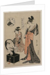 Courtesan Before a Mirror Adjusting Her Hairpins (from the series A New Series of the Six…, mid 17 by Ch?bunsai Eishi