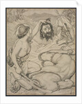 David and Goliath, Cartoon for Stained Glass Window at Jesus College, Cambridge, 1872 by Ford Madox Brown