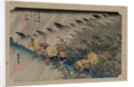 Driving Rain at Shono from the series Fifty-Three Stations of the Tokaido, 1833 by Ando Hiroshige