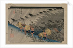 Driving Rain at Shono from the series Fifty-Three Stations of the Tokaido, 1833 by Ando Hiroshige