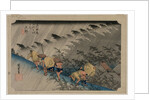 Driving Rain at Shono from the series Fifty-Three Stations of the Tokaido, 1833 by Ando Hiroshige