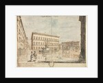 Eighteen Views of Rome: The Piazza Farnese; Cartouche, 1664 by Lievin Cruyl