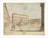 Eighteen Views of Rome: The Piazza Farnese; Cartouche, 1664 by Lievin Cruyl