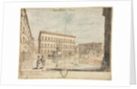 Eighteen Views of Rome: The Piazza Farnese; Cartouche, 1664 by Lievin Cruyl