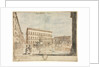 Eighteen Views of Rome: The Piazza Farnese; Cartouche, 1664 by Lievin Cruyl