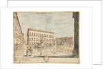 Eighteen Views of Rome: The Piazza Farnese; Cartouche, 1664 by Lievin Cruyl