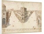 Eighteen Views of Rome: The Quattro Fontane Looking Toward Santa Maria Maggiore, 1665 by Lievin Cruyl