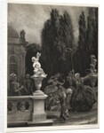 Essay on Stone with Brush and Scraper: Playing at Hoops on the Castle Terrace, 1851 by Adolph von Menzel