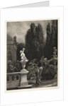 Essay on Stone with Brush and Scraper: Playing at Hoops on the Castle Terrace, 1851 by Adolph von Menzel