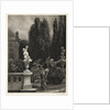 Essay on Stone with Brush and Scraper: Playing at Hoops on the Castle Terrace, 1851 by Adolph von Menzel
