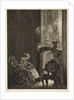 Essay on Stone with Brush and Scraper: Woman Reading at the Fireside, 1851 by Adolph von Menzel