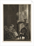 Essay on Stone with Brush and Scraper: Woman Reading at the Fireside, 1851 by Adolph von Menzel