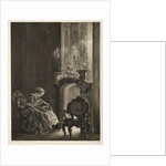 Essay on Stone with Brush and Scraper: Woman Reading at the Fireside, 1851 by Adolph von Menzel