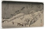 Evening Snow at Asuka Hill, from the series Eight Views of the Environs of Edo, c. 1837-38 by Utagawa Hiroshige