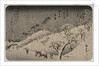 Evening Snow at Asuka Hill, from the series Eight Views of the Environs of Edo, c. 1837-38 by Utagawa Hiroshige