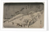 Evening Snow at Asuka Hill, from the series Eight Views of the Environs of Edo, c. 1837-38 by Utagawa Hiroshige