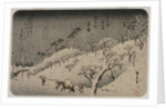 Evening Snow at Asuka Hill, from the series Eight Views of the Environs of Edo, c. 1837-38 by Utagawa Hiroshige