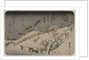 Evening Snow at Asuka Hill, from the series Eight Views of the Environs of Edo, c. 1837-38 by Utagawa Hiroshige