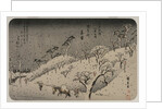 Evening Snow at Asuka Hill, from the series Eight Views of the Environs of Edo, c. 1837-38 by Utagawa Hiroshige