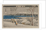 Evening Snow at Uchikawa, mid 1830s by Ando Hiroshige