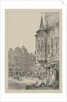 Facisimilies of Sketches made in Flanders and Germany: Hotel de Ville, Prague, 1833 by Samuel Prout