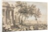 Fantastic Harbor Scene with Architecture and Figures, 1713 by Isaac de Moucheron