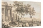 Fantastic Harbor Scene with Architecture and Figures, 1713 by Isaac de Moucheron