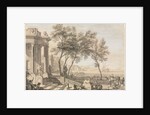 Fantastic Harbor Scene with Architecture and Figures, 1713 by Isaac de Moucheron