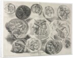 Feuille de douze médailles antiques, 1825 by Eugène Delacroix