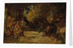 Figures on a Terrace, not dated by Adolphe Monticelli (attributed to)