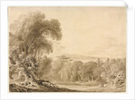 Figures Seated by a Lake in a Wooded Landscape, 1820 by John Martin